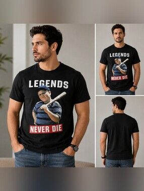 The Sandlot Legends Never Die Black Graphic T-Shirt XL